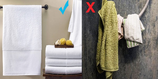 Khăn tắm cần được vệ sinh sạch sẽ sau khi sử dụng